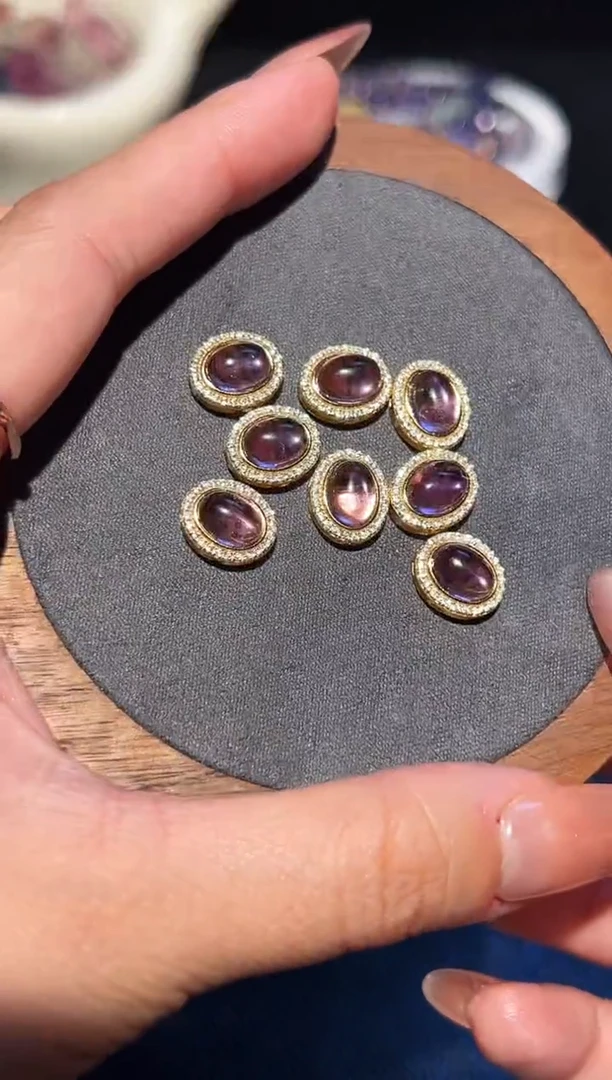 水晶珠宝半成品银S925镀金镶嵌小盒子多样性发其一