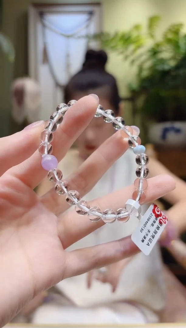 【闪购商品】水晶手串未镶嵌紫珠白水晶手串