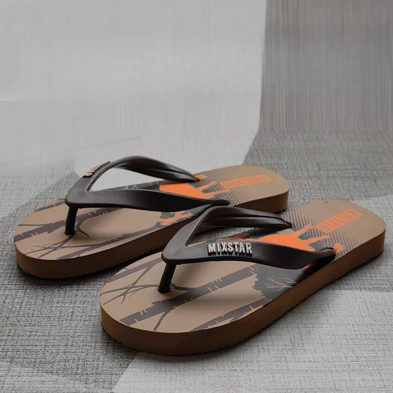 人字拖韩版男款夏季迷彩印花青少年时尚学生夹脚户外沙滩凉拖鞋潮