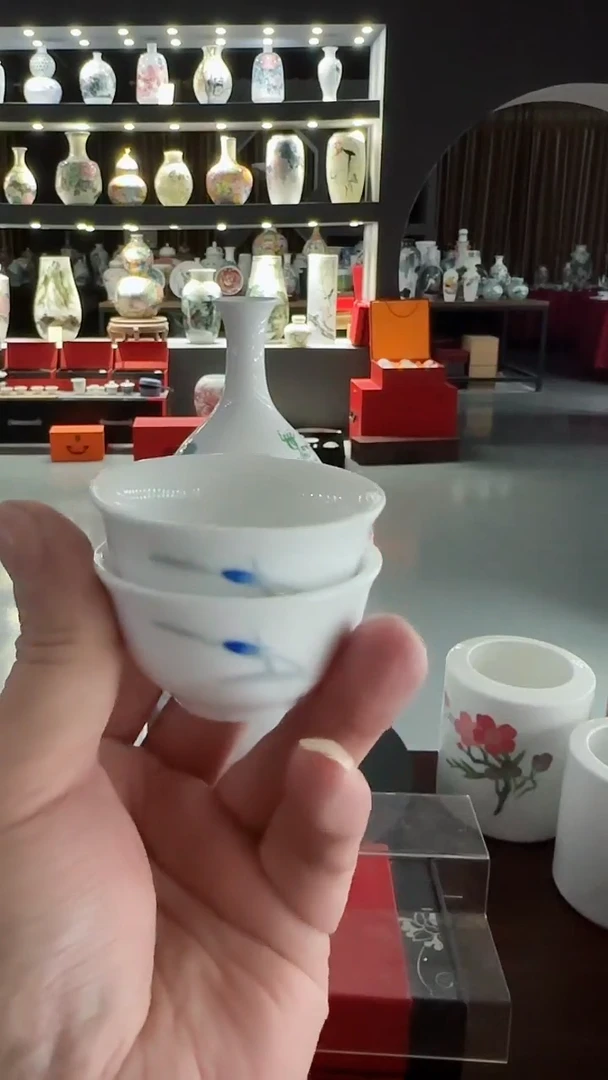 【闪购商品】釉中彩兰草小茶杯10个