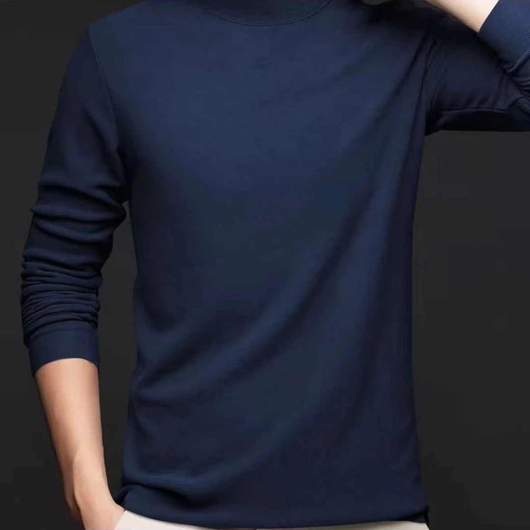 T恤春秋男装宽松打底衫修身男士打底衫高领长袖
