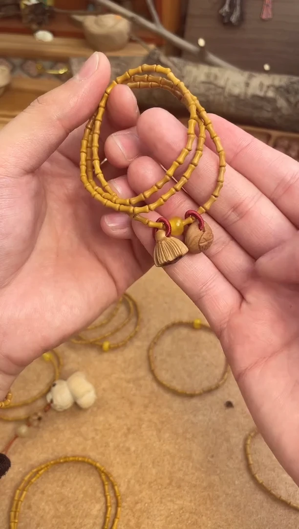 竹节手串一物一拍加黄水晶跑环三圈好运连连