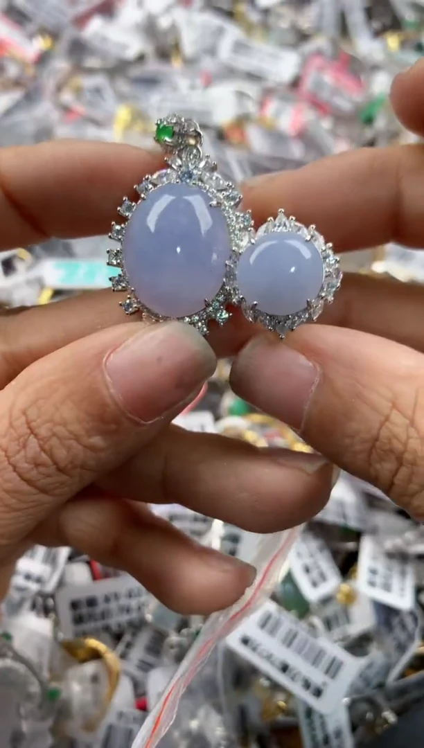 银S925镶嵌戒指翡翠13    9