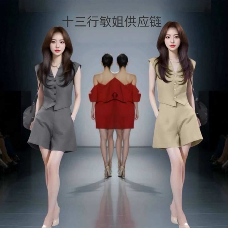 夏装搭配一整套盐系小香风时尚洋气穿搭小个子显高显瘦遮肉两件套