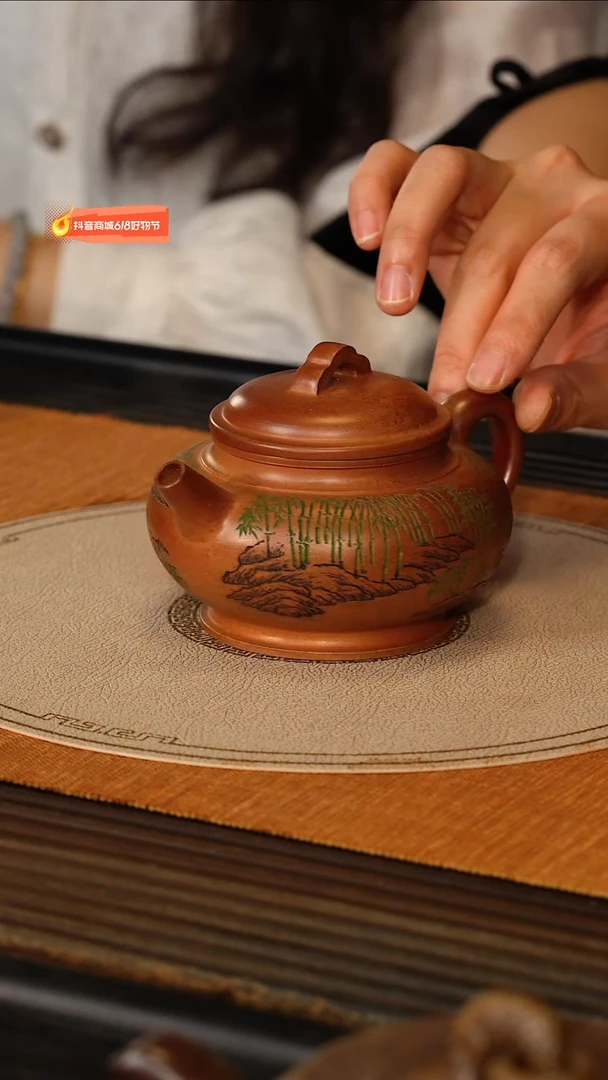 茶壶紫砂宜兴紫砂FJY 虎皮金砂 云桥 230c