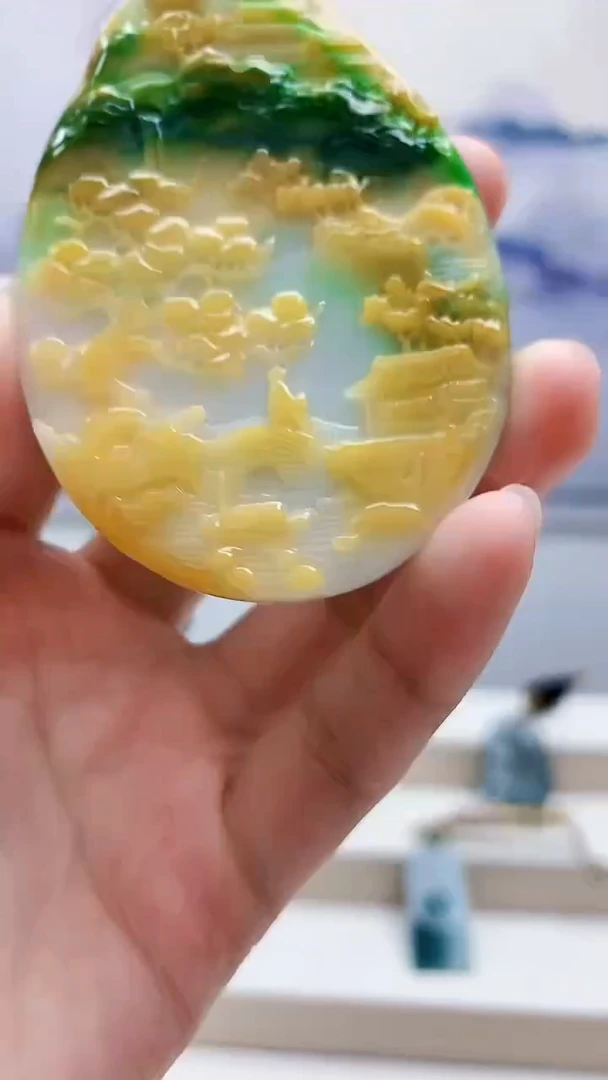 未镶嵌定制翡翠5167lr-毛货挂件79