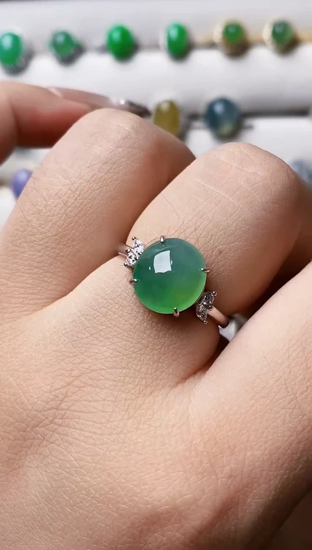 银S925镶嵌戒指翡翠1108