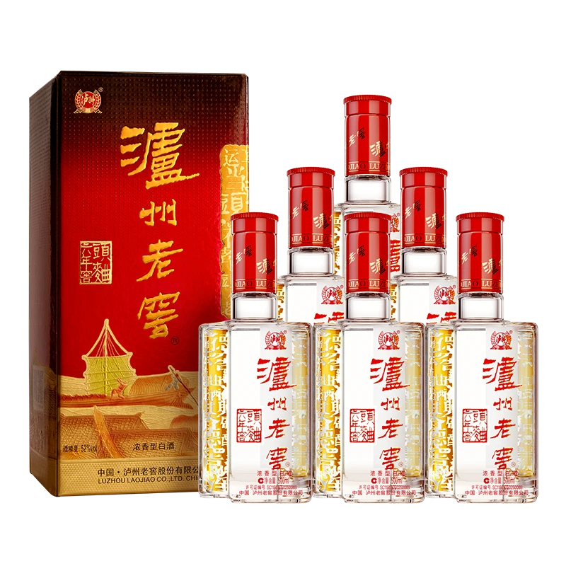 泸州老窖六年窖头曲浓香型白酒 52度500ml*6