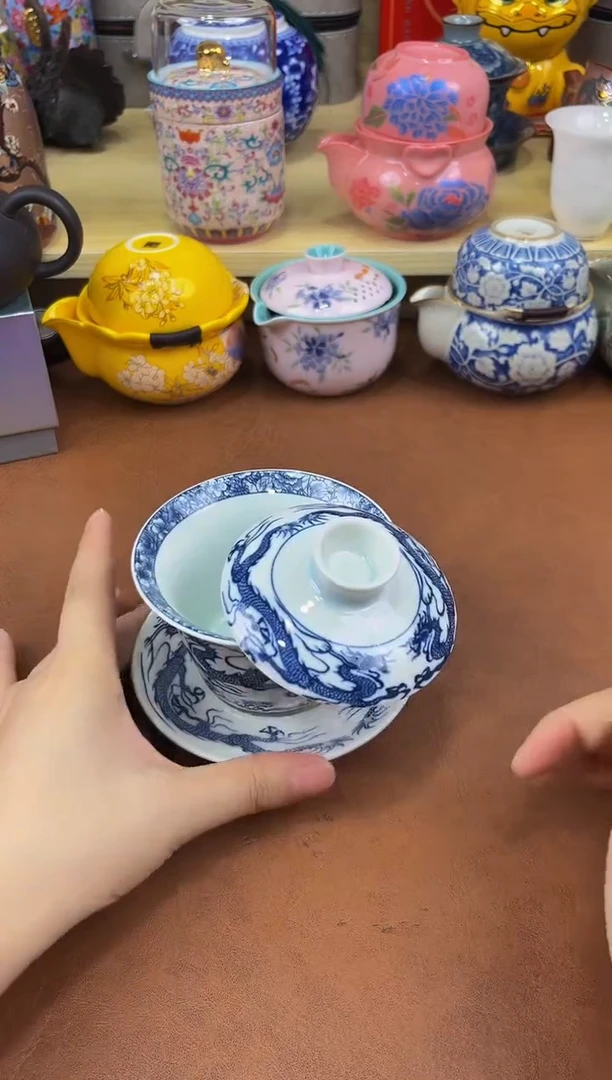 陶瓷茶具摆件旅行套组