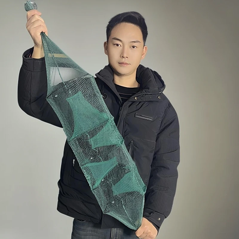 有结中三门渔网黄鳝泥鳅捕捞专用折叠捕鱼笼