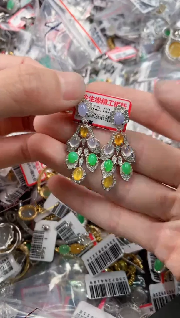 银S925镶嵌戒指翡翠1111----9