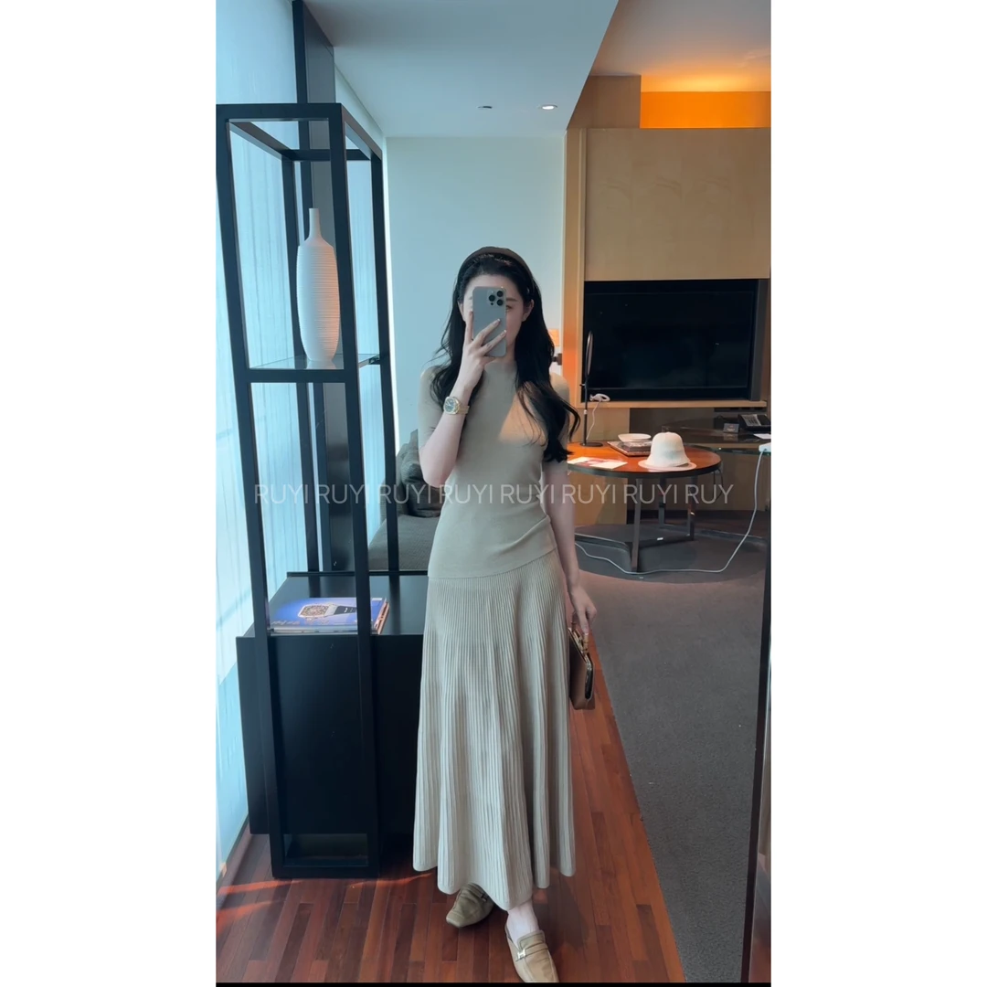 Ruyi如一【亦菲】清冷系短袖针织套装