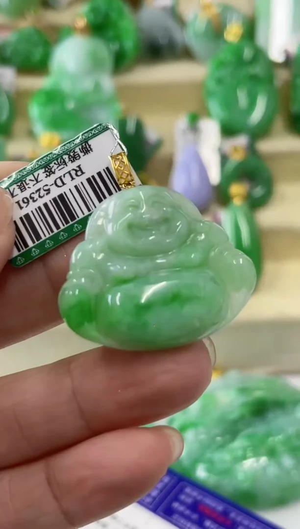 【闪购商品】翡翠吊坠(不含链)18K金镶嵌挂件