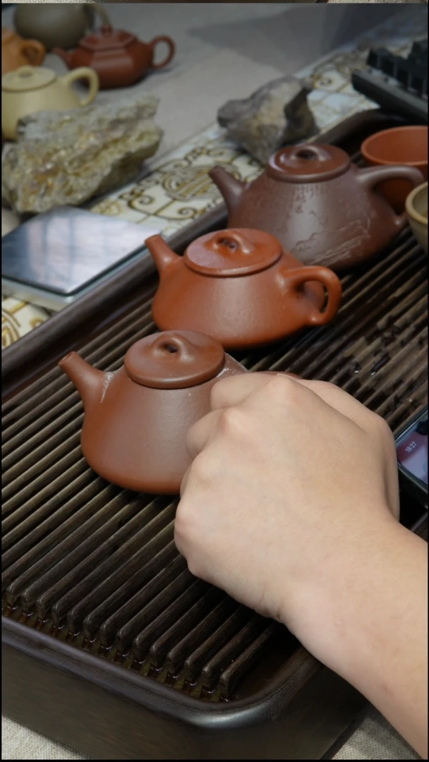 茶壶紫砂羊角山 紫泥 石瓢 200