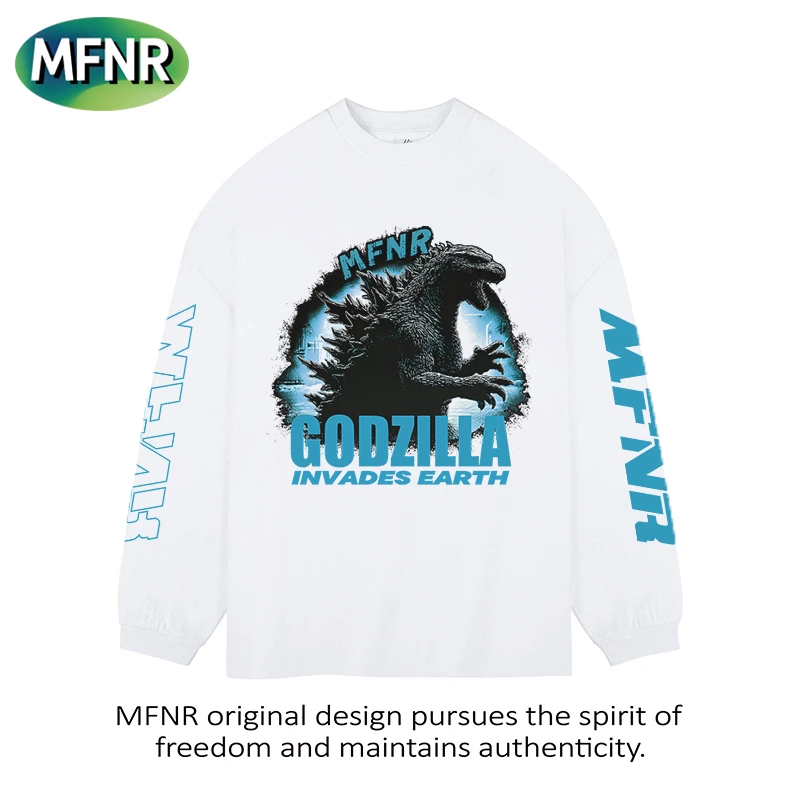 美式街头设计感长袖T恤男女秋季小众百搭印花情侣重磅纯棉上衣潮