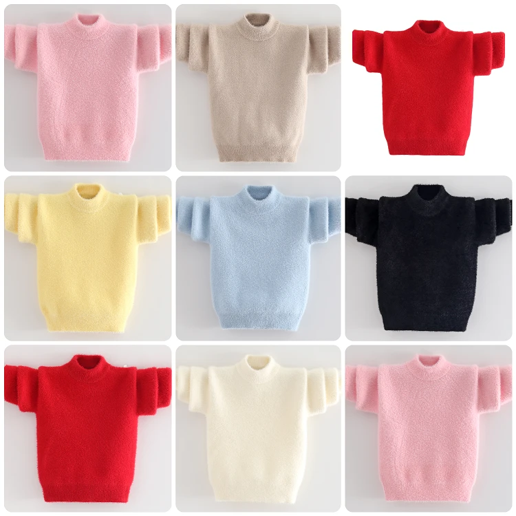 童装毛衣秋冬季加绒加厚男童保暖毛衣冬款圆领中大童洋气儿童毛衣