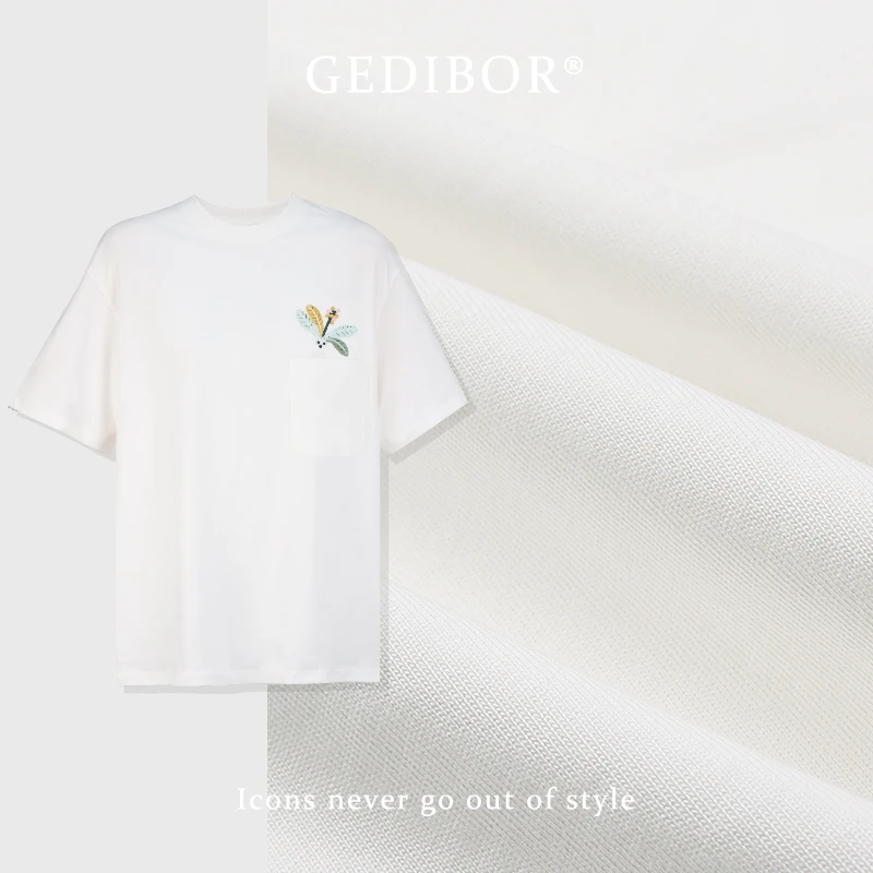 【GEDIBOR】”蜻蜓之翼“意威蜻蜓刺绣新款设计显瘦短袖T恤