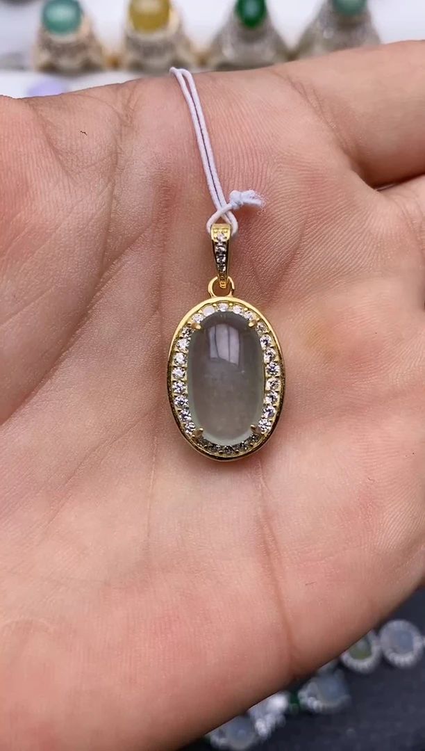 翡翠银S925镶嵌颈饰2229