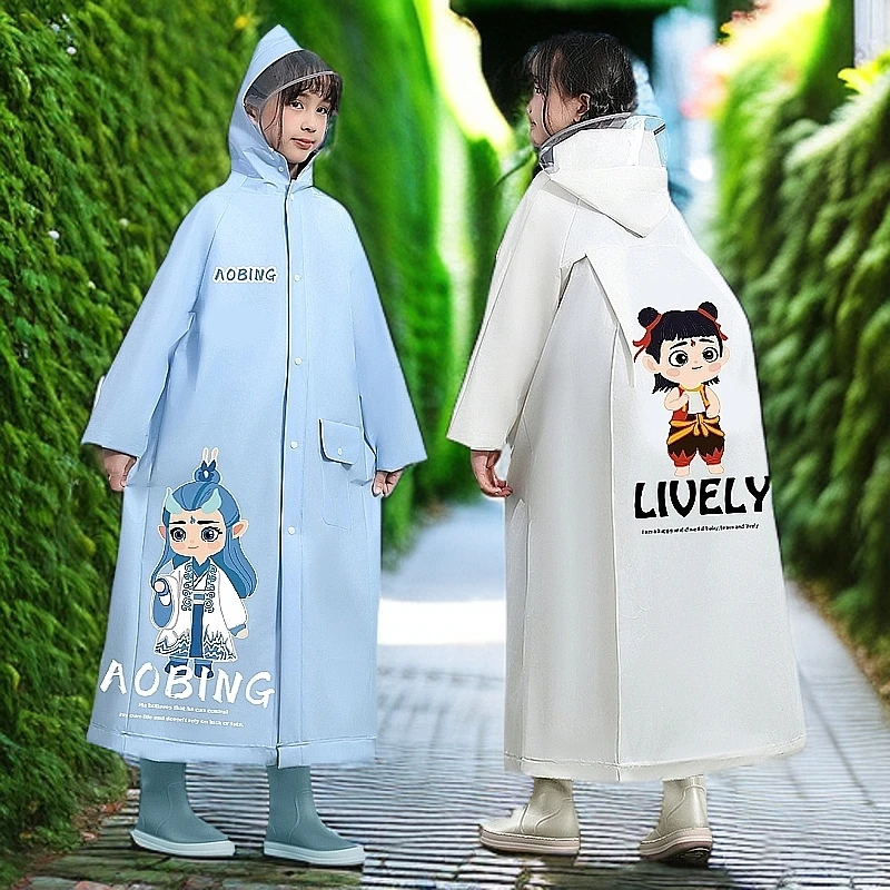 雨衣儿童女孩全身防暴雨大童带书包位中小学生上学专用雨披男长款