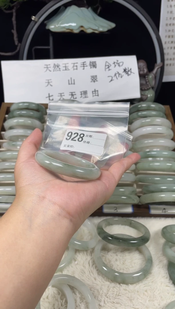 未镶嵌手镯石英质玉（天山翠）928