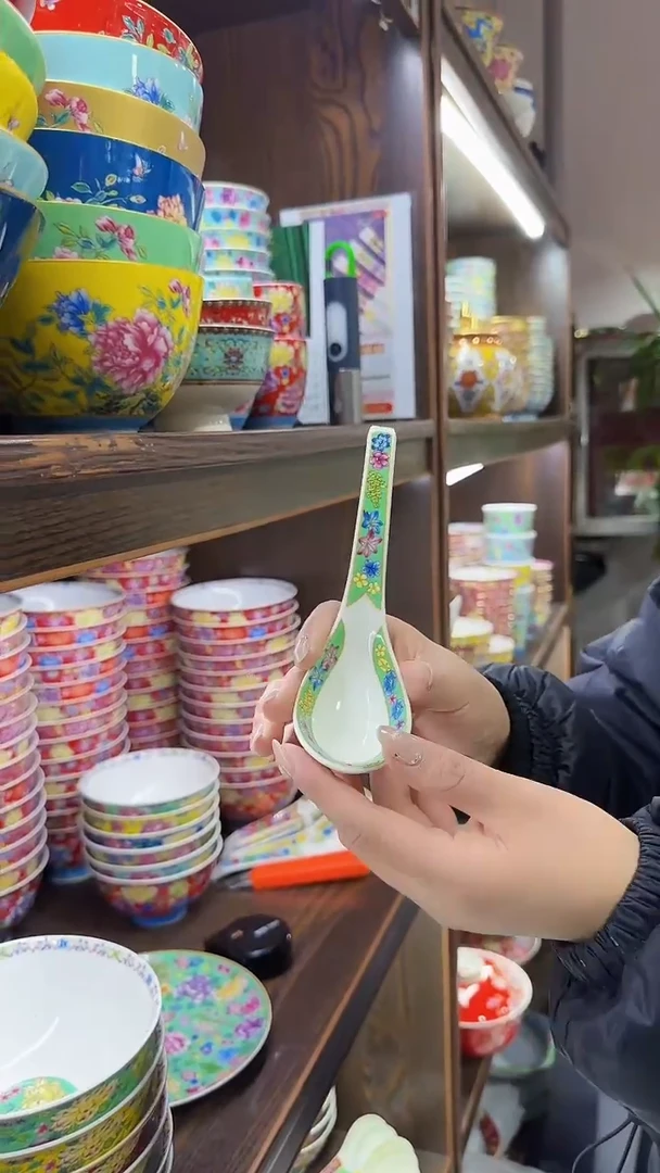 【闪购商品】瓷片小勺子12个景德镇