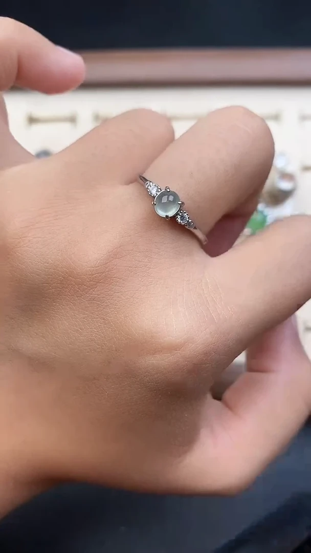 银S925镶嵌戒指翡翠959595