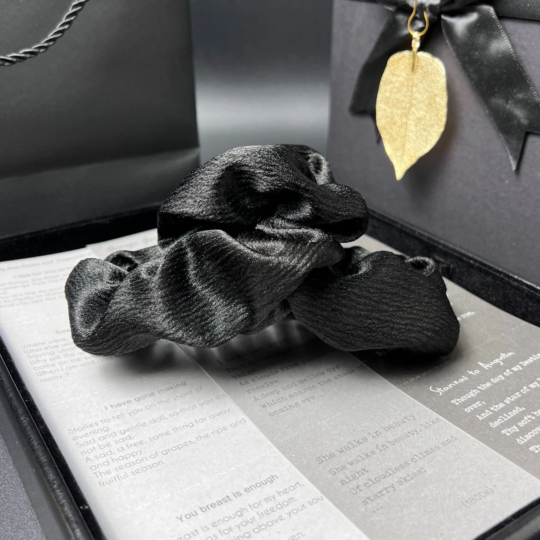 叶之秋气质闪光小众法式百搭黑色抓夹时尚发卡网红轻奢女优雅发夹