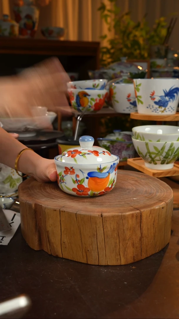 陶瓷景德镇高温釉下手绘陶瓷