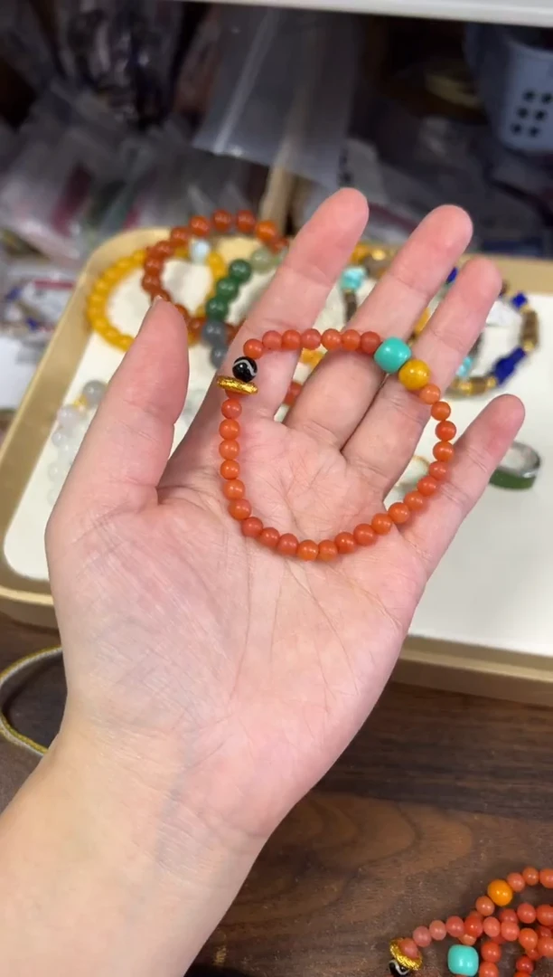 未镶嵌手链南红玛瑙保山南红玛瑙蜜蜡珠手串[1483]