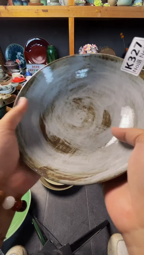 瓷片福*k327手刷粉影盘微瑕