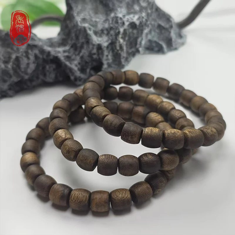 沉香《老猪严选》CXC-011沉香单圈直切手串约8mm多样性发其一