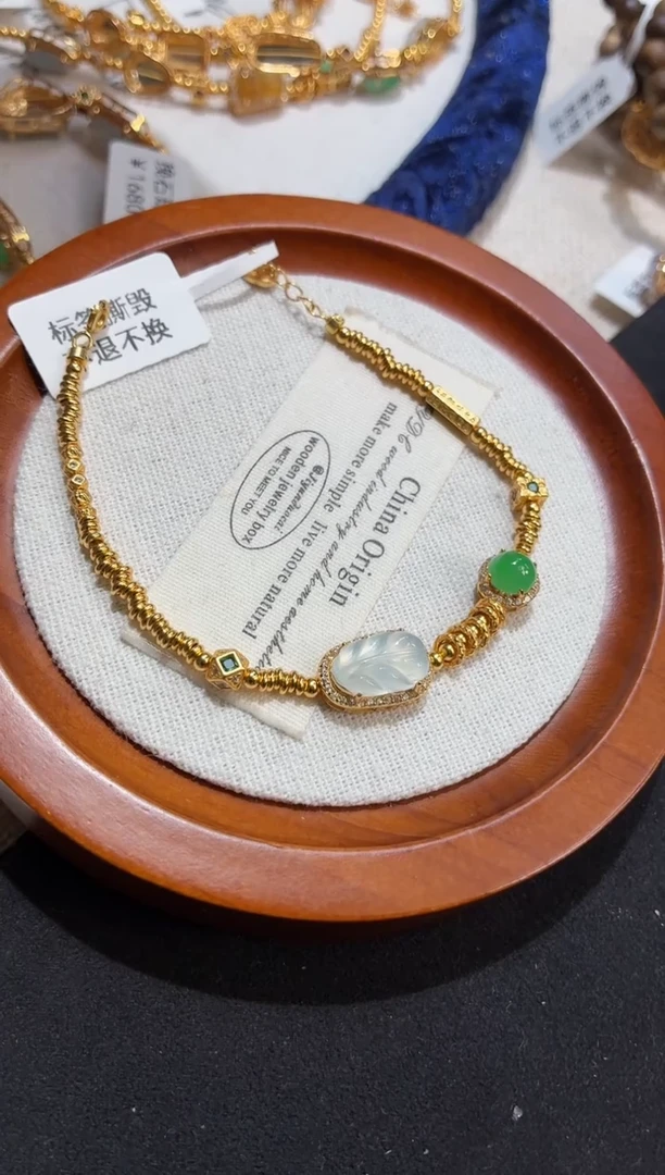 吊坠(不含链)银S925镶嵌翡翠手链