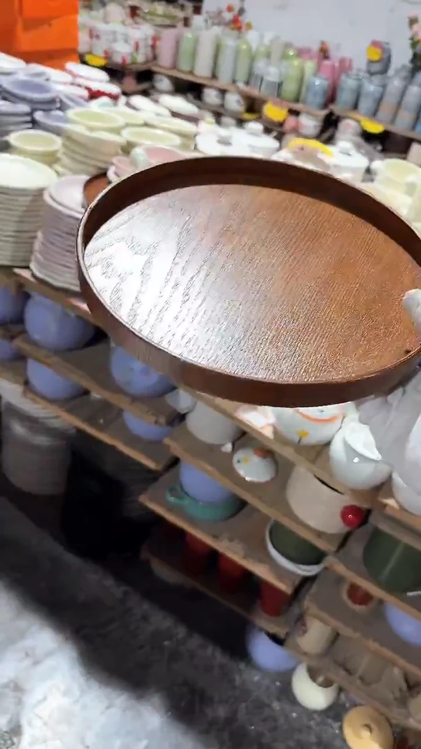 陶瓷大号木托盘微瑕 凑满20元包邮`