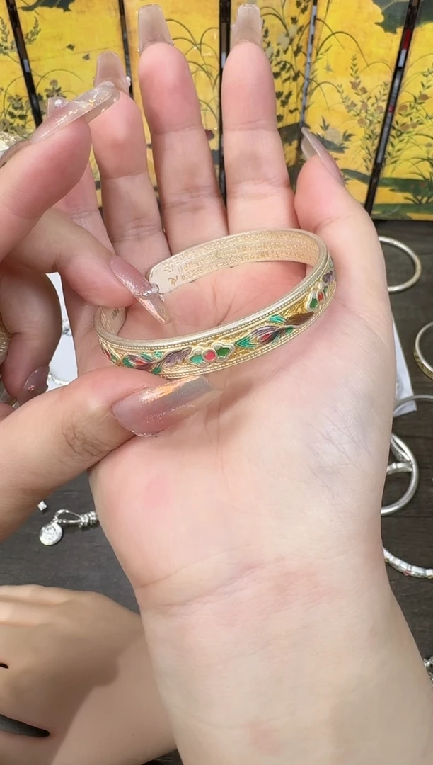 无足银金凤鲤手镯