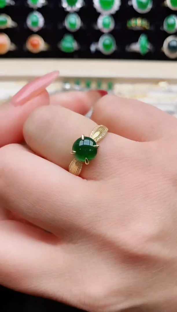 【闪购商品】翡翠戒指银S925镶嵌21312