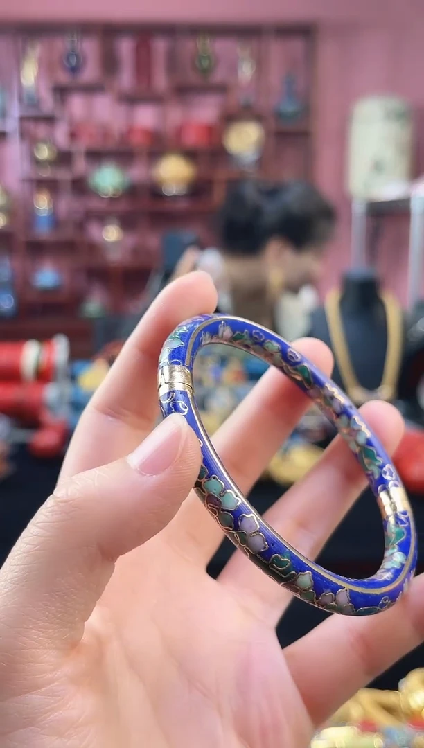 非遗 景泰蓝手镯 砖红色
