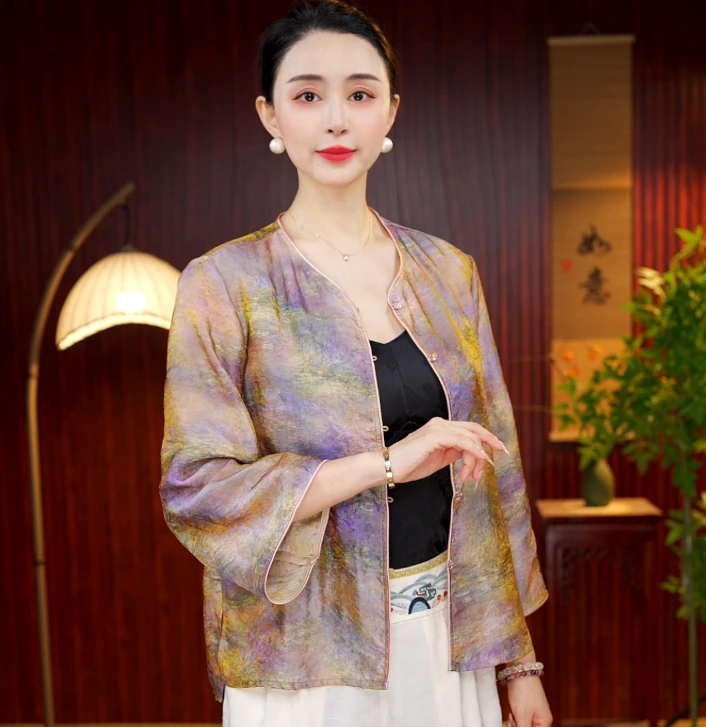 [紫悦记] 柒柒高定新中式国风外套开衫