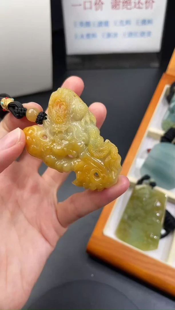 颈饰未镶嵌翡翠龙牌