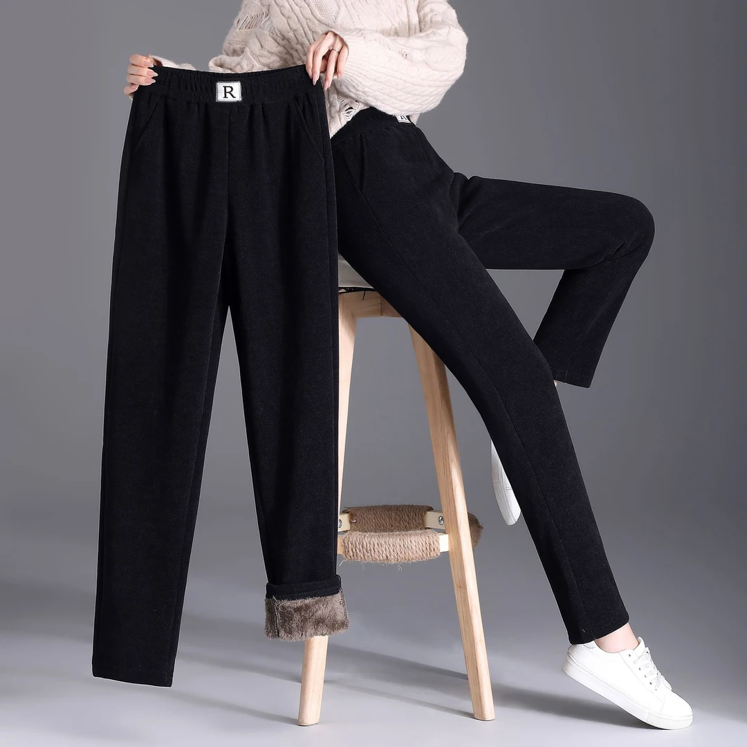 特厚羊羔绒哈伦裤女秋冬季2025新款爆款大码女士加厚保暖棉裤子女