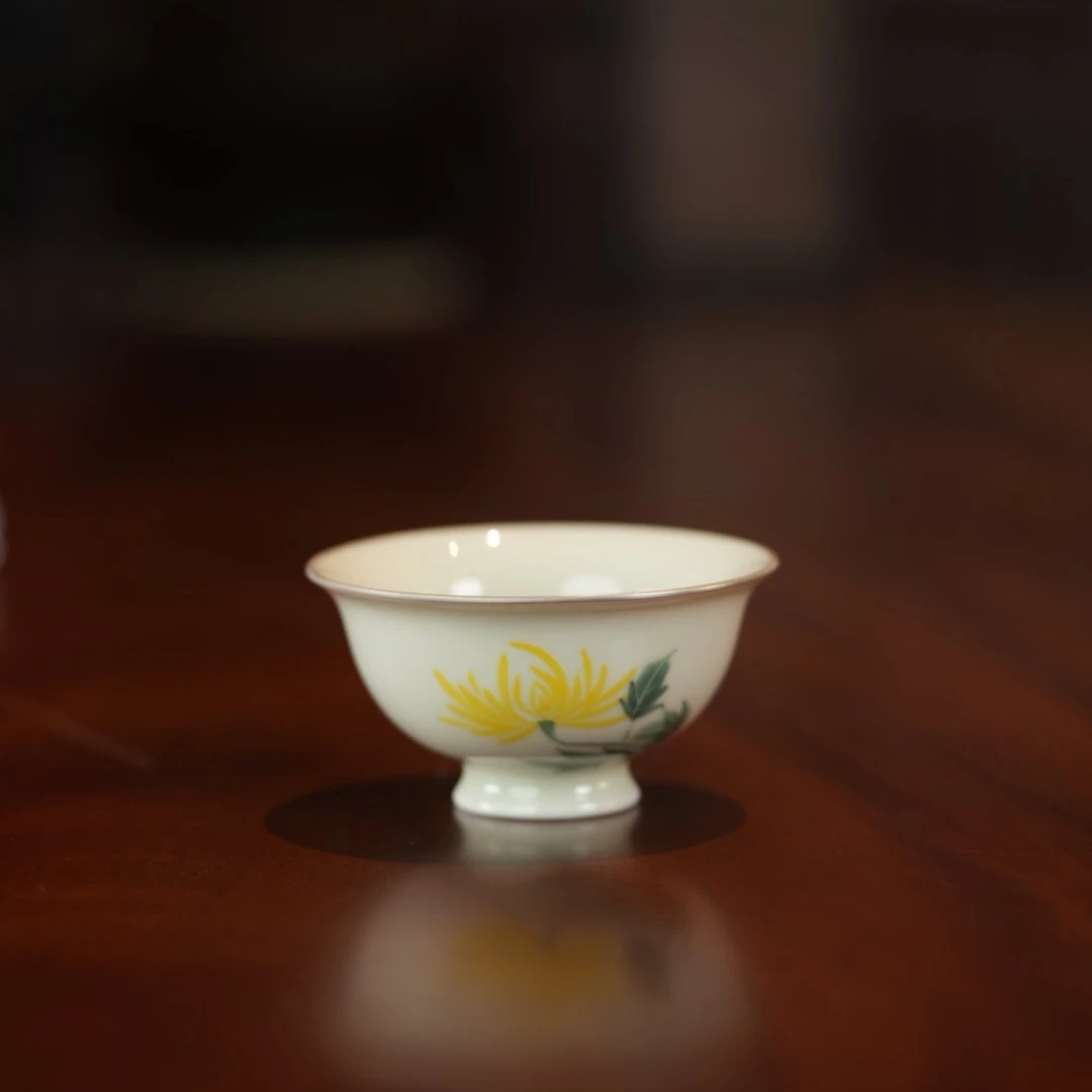 【文堇堂】鎏银赏菊 茶器 175
