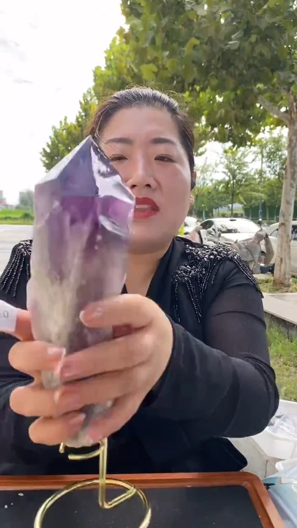 未镶嵌珠宝半成品水晶紫晶权杖D641