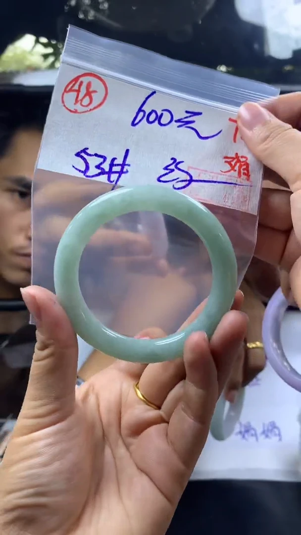 定制翡翠未镶嵌周手镯53圈毛货需精细抛光48#