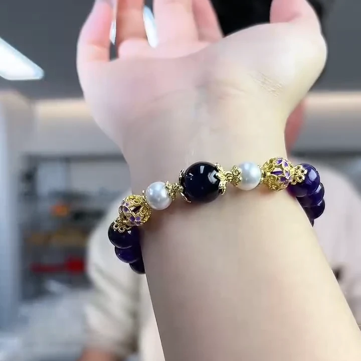 10m经典国风天然紫水晶手串960