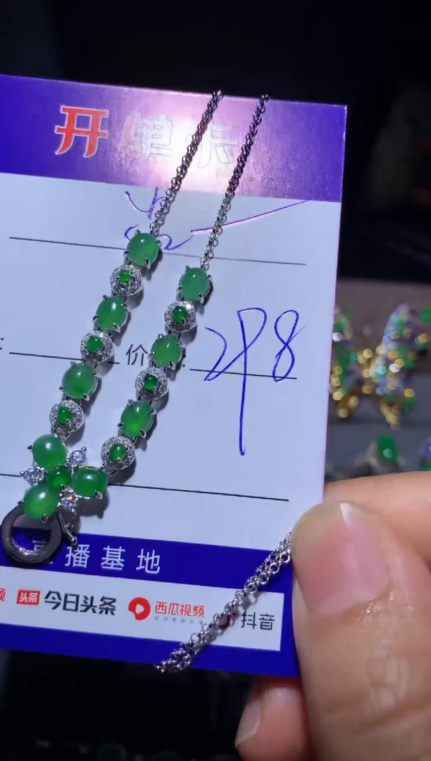 翡翠银S925镶嵌颈饰 定向 炎