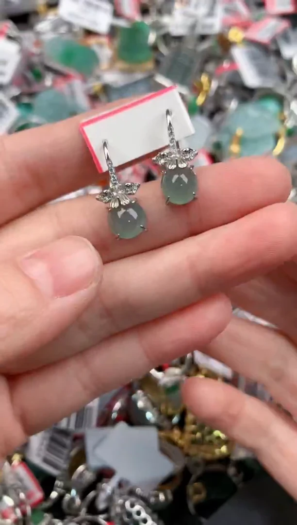 银S925镶嵌戒指翡翠444           8