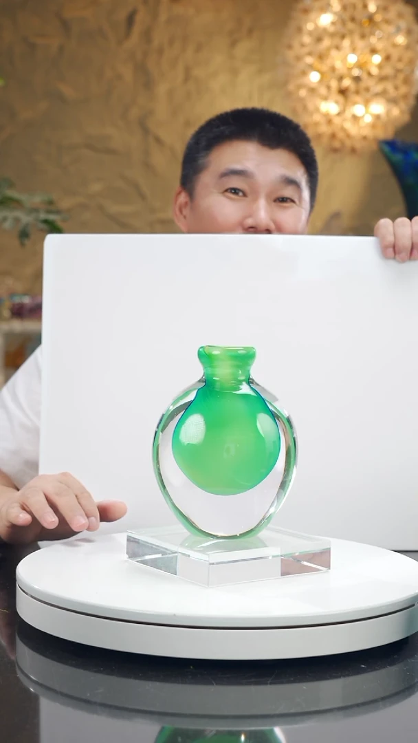 摆件叶*福利绿瓷香薰瓶
