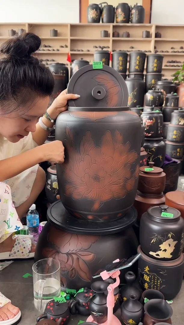 罐瑕疵水缸36升牡丹花  288