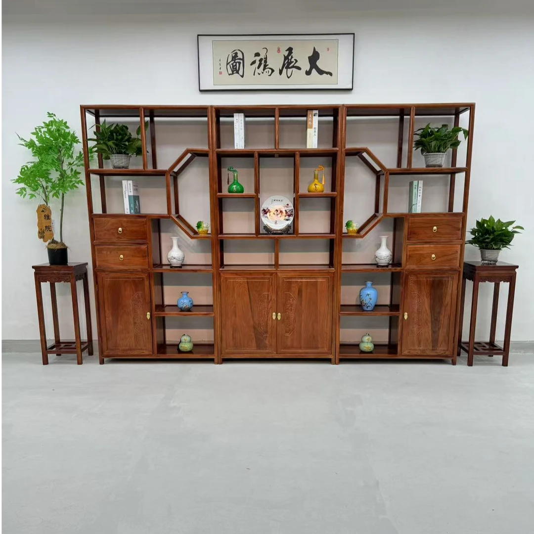 （佰亿）祥云博古架展示架置物架，榫卯结构仿古，多宝阁隔断中式柜