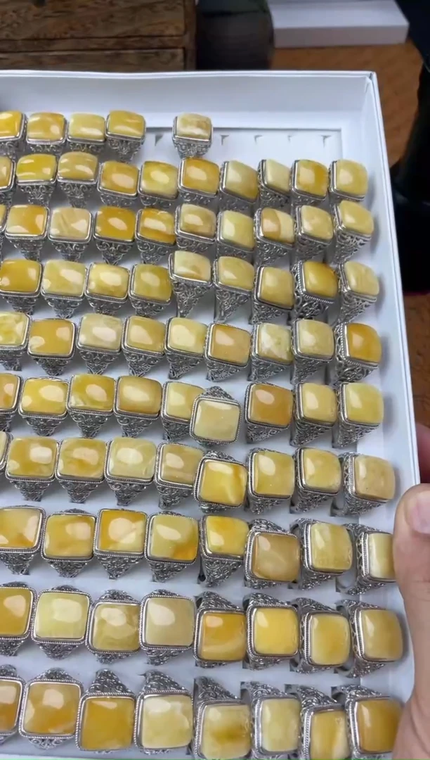 【闪购商品】琥珀裸石银S925镶嵌DZWY8011多样性发其中一件