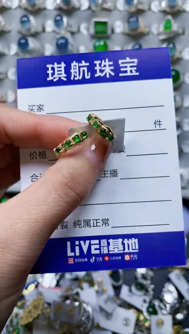 【闪购商品】翡翠耳饰银S925镶嵌0688